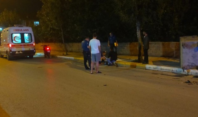Motosiklet çöp konteynerine çarptı