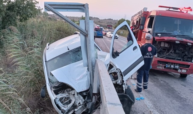 Otomobil bariyerlere ok gibi saplandı: 1 ölü, 1 yaralı