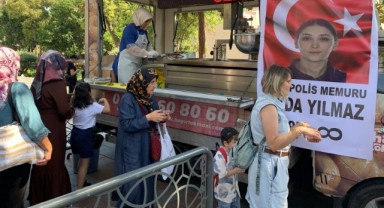 Şehit polis Şeyda Yılmaz için meslektaşları lokma dağıttı