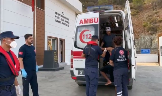Teknede yaralanan vatandaşa tıbbi tahliye