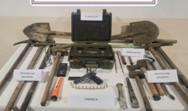 Kaçak kazı yapan 3 şahıs suçüstü yakalandı