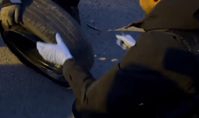 Stepne içerisine gizlenmiş 10 kilo uyuşturucu ele geçirildi