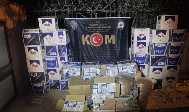 Aksaray'da kaçak sigara ve tütün operasyonu