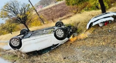Elazığ’da otomobil takla attı: 2 yaralı