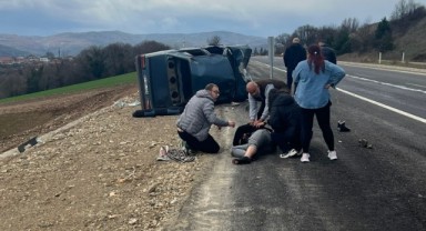 Kontrolden çıkan otomobil takla attı: 1 yaralı
