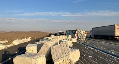 Konya’da tır devrildi: 1 ölü, 1 yaralı