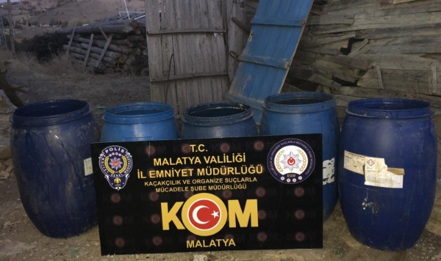 Malatya'da çok sayıda sahte alkol ele geçirildi