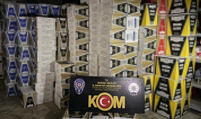 Adana’da milyon liralık kaçak makaron ele geçirildi