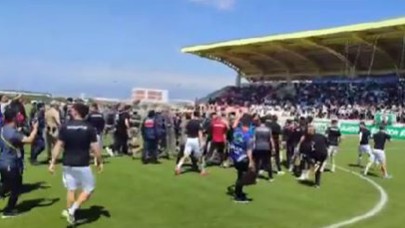 Manavgat Belediyespor – Eskişehirspor maçı öncesinde saha karıştı
