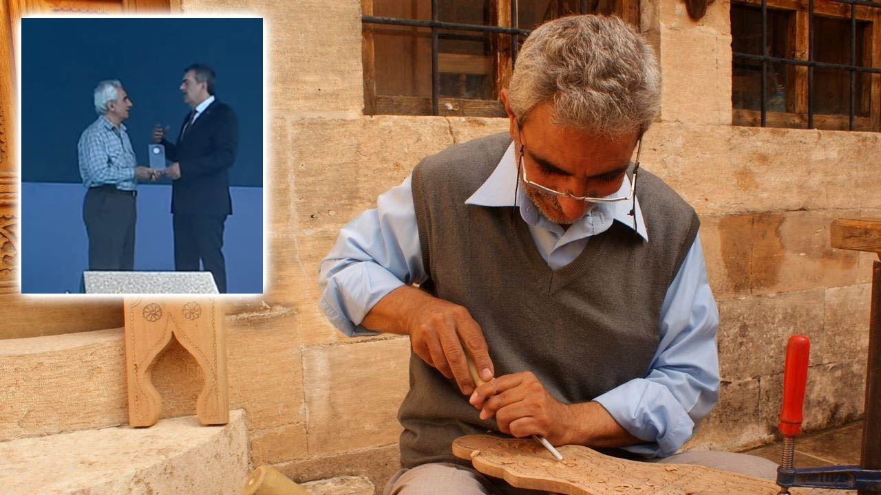 Sanata adanmış bir ömür! Bakan Tekin'den Urfalı Ustaya vefa plaketi
