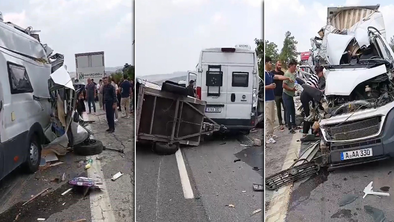 Mersinde karavan kamyonete çarptı: 1 ölü, 1 yaralı