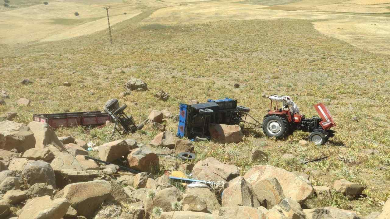 Muş'ta traktör uçuruma yuvanlandı! 1'i ağır 3 yaralı var
