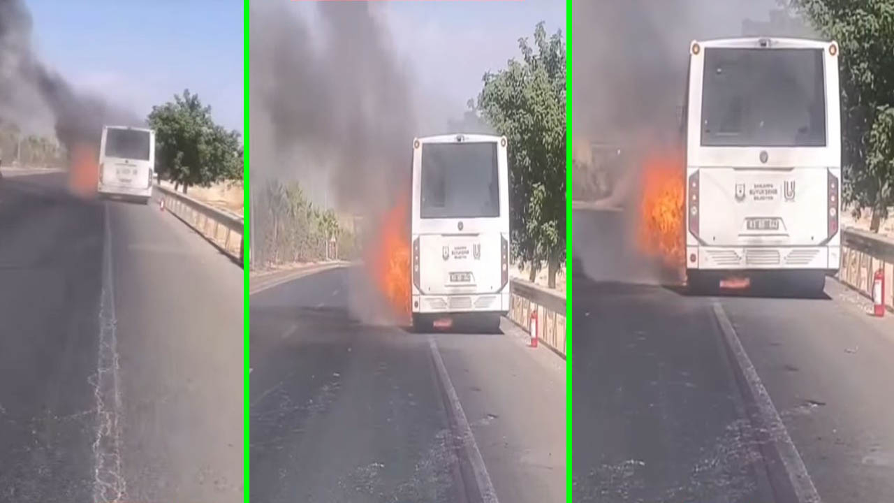 Şanlıurfa’da Üniversite yolunda dehşet: Otobüs cayır cayır yandı!