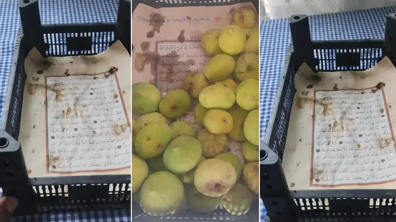 Böyle de olmaz ki! Kur'an-ı Kerim sayfalarını kullanmışlar