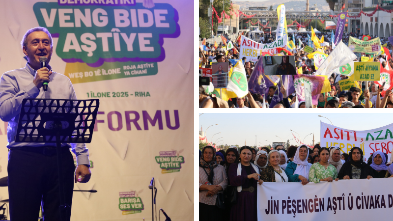 DEM Parti Eş Genel Başkanı Tuncer Bakırhan, Şanlıurfa’da "Dünya Barış Günü" mitingine katıldı