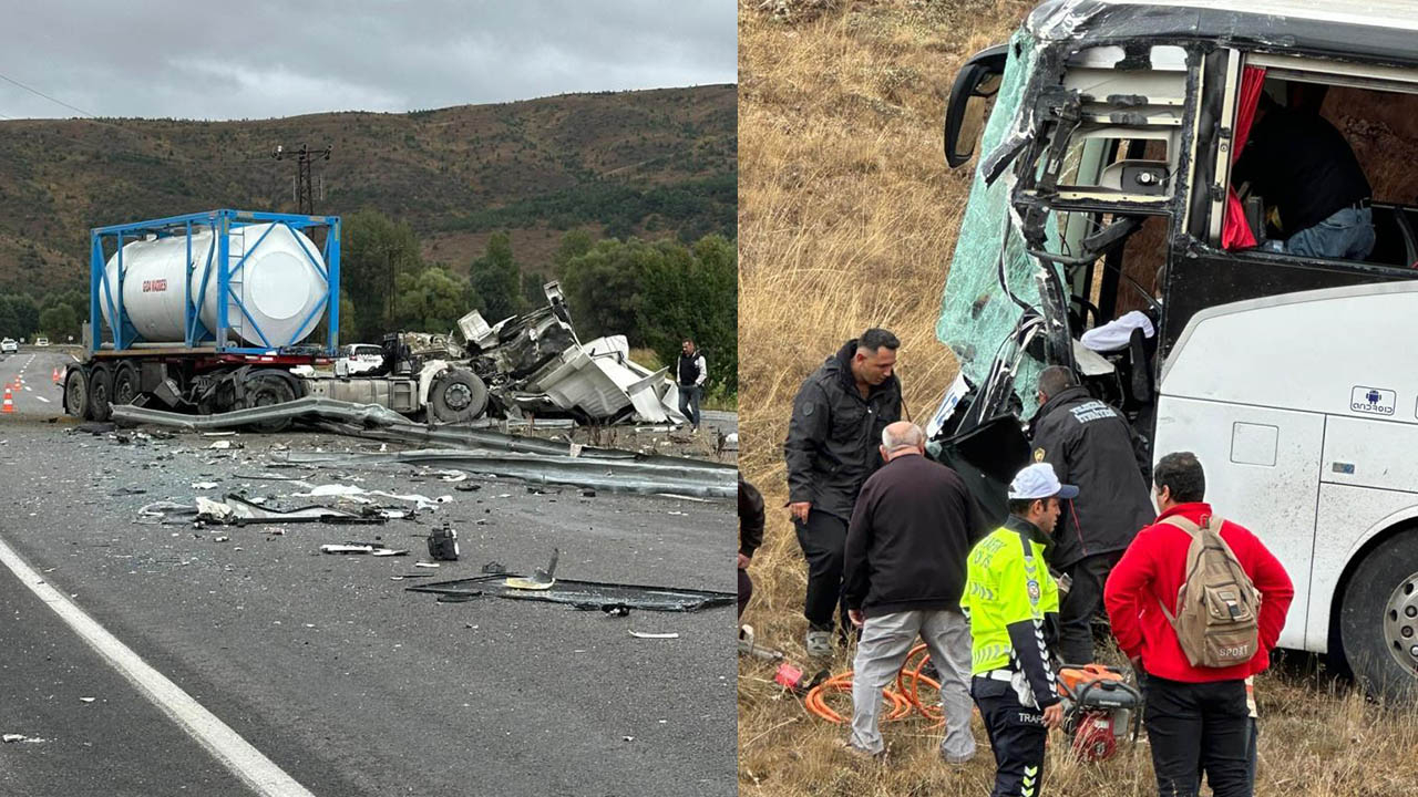 Otobüs ile tır kafa kafaya çarpıştı: 3’ü ağır 18 yaralı