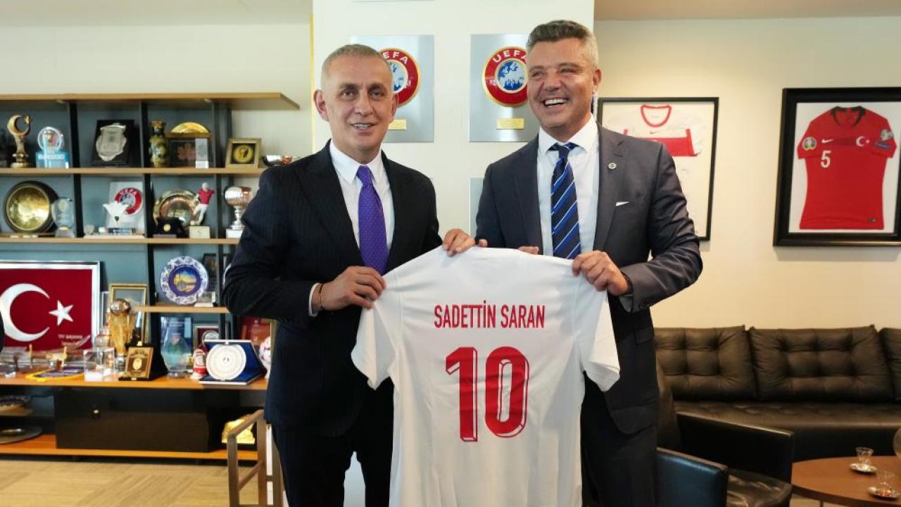 Sadettin Saran, TFF Başkanı Hacıosmanoğlu'nu ziyaret etti