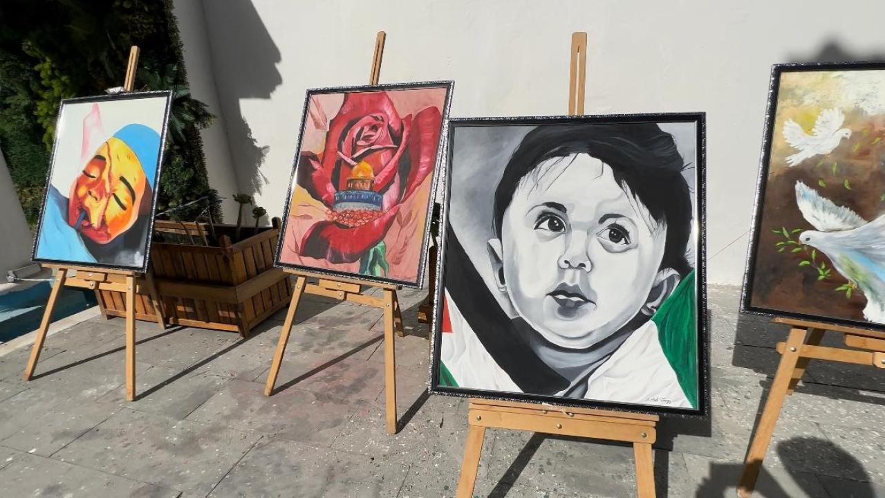 Van’da “Gazze” temalı resim sergisi açıldı