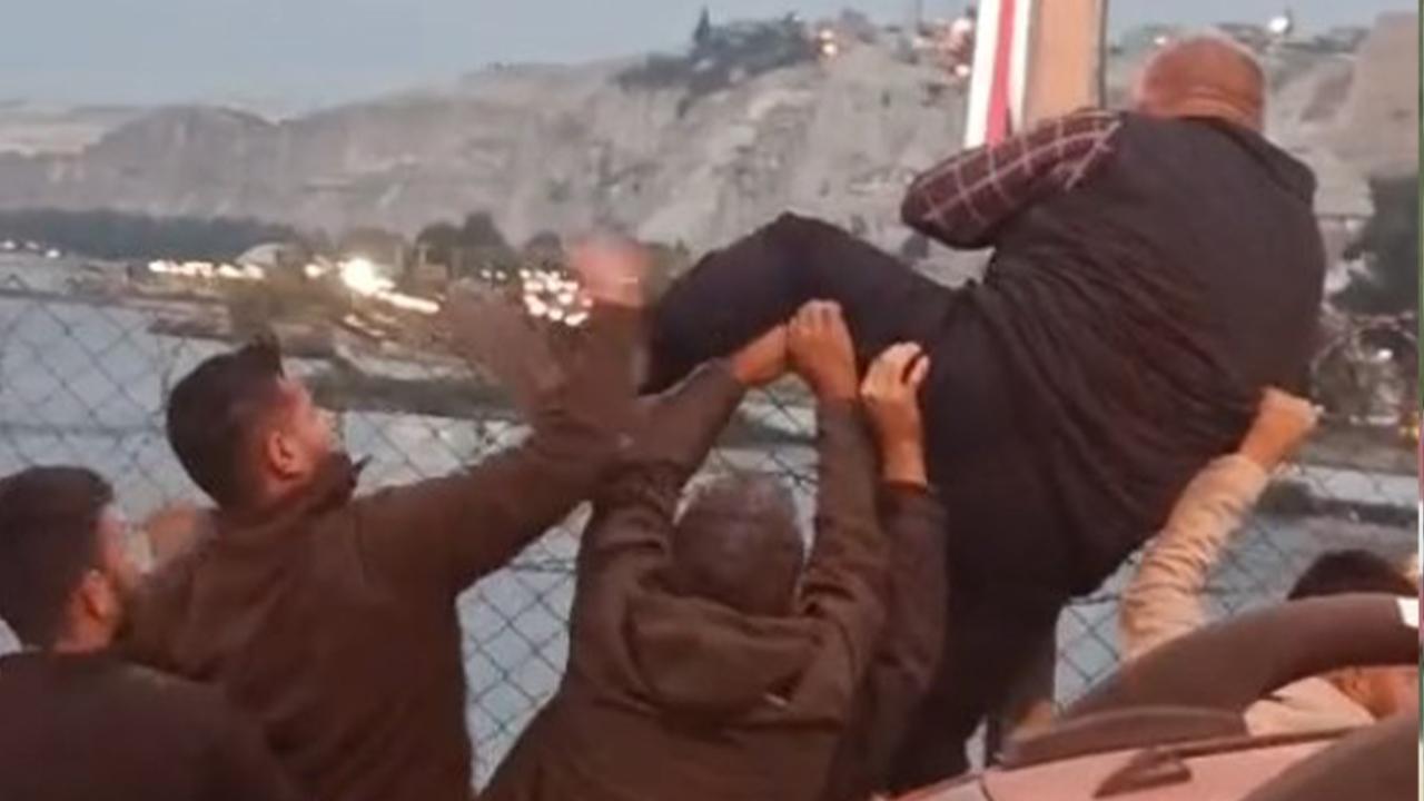 Birecik’te köprüde korku dolu anlar