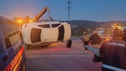 Kontrolden çıkan otomobil takla attı: 2 yaralı