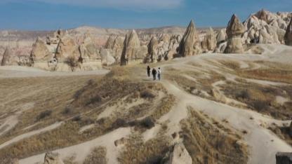 Nevşehir'de ara tatilde öğrenciler ve ailelerinin rotası Kapadokya oldu