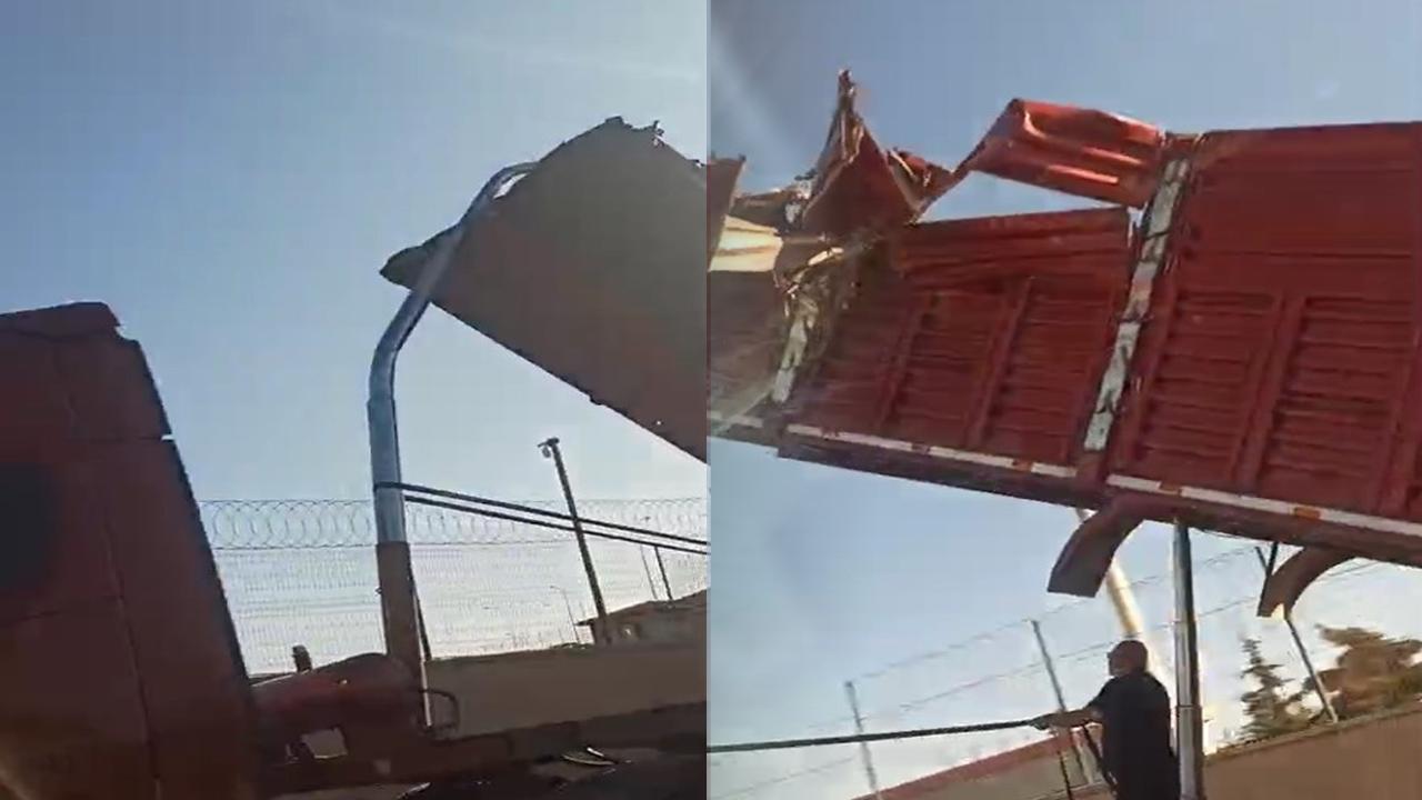 Şanlıurfa karayolunda damper dehşeti: Kamyon üst geçide çarptı!