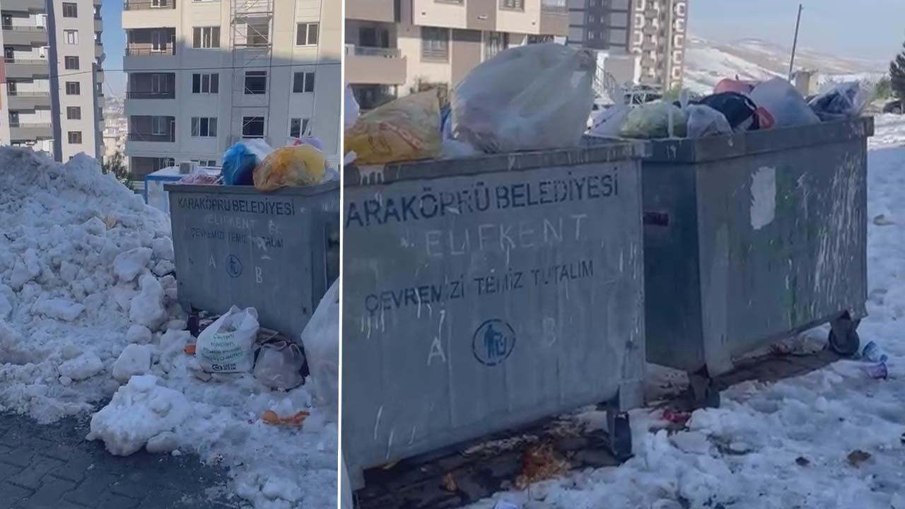 Karaköprü’de konteynerler dolup taştı