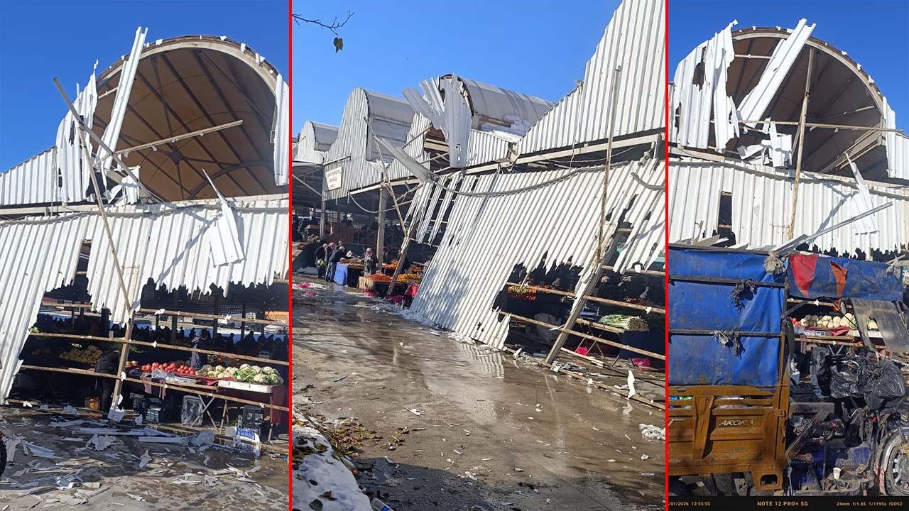 Şanlıurfa’da karda çökmüştü! Tehlike altında pazar kuruldu