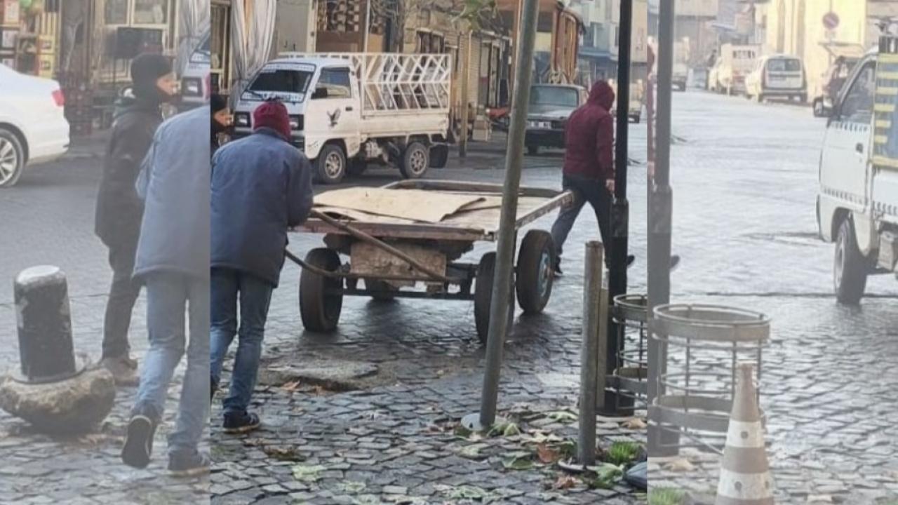 Şanlıurfa'da trafiği felç eden at arabalarına müdahale