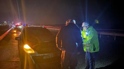 Lüleburgaz'da zincirleme kaza: 2 yaralı, 1 otomobil yandı