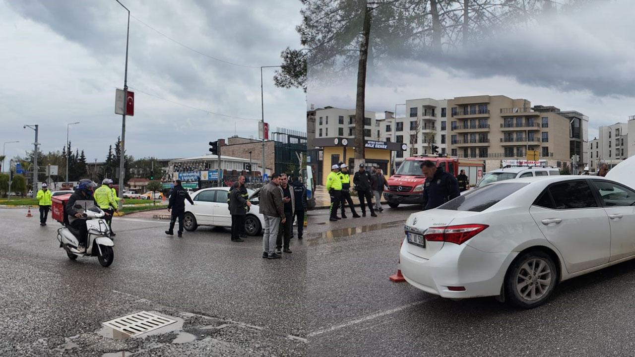 Komşu ilde korkutan zincirleme kaza: 4 araç birbirine girdi