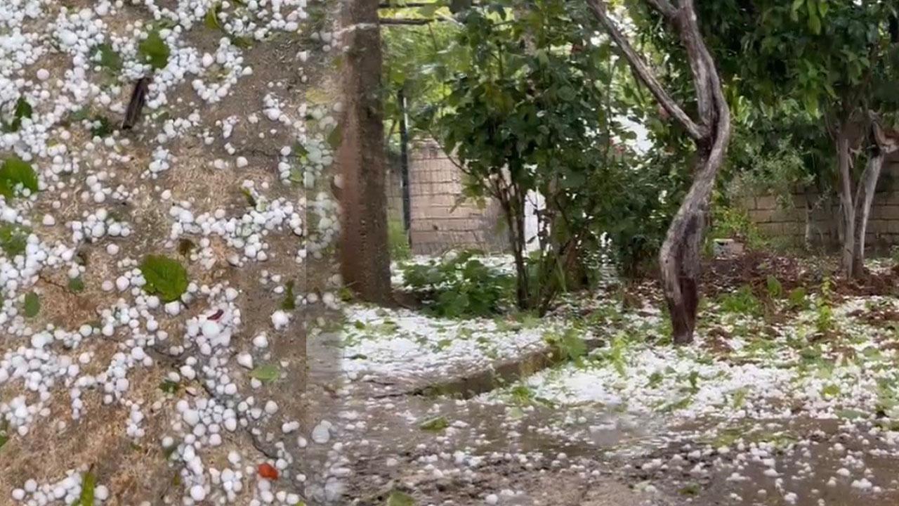 Mardin’de aniden bastıran dolu şaşırttı