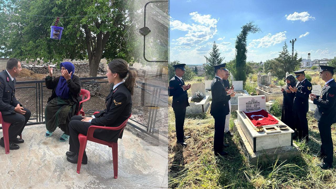 Şanlıurfa Jandarmasından Şehit Kabirlerine Bayram Bakımı