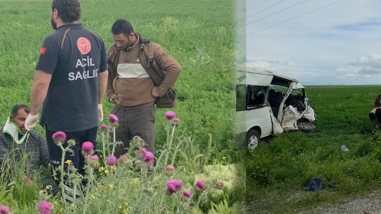 Şanlıurfalı tarım işçilerini taşıyan minibüs faciadan döndü