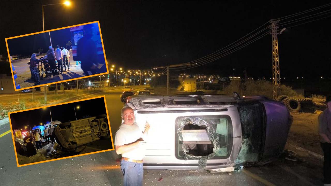 Düğünden dönen aile ölümden döndü: Araç takla attı, 6 yaralı