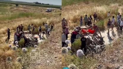 Şanlıurfa’da feci kaza! Otomobil şarampole devrildi, 5 yaralı