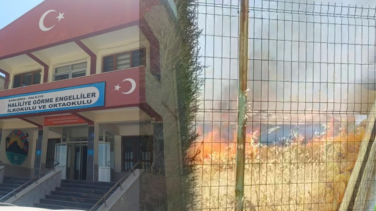 Şanlıurfa'da okul çevresinde çıkan yangın paniğe neden oldu