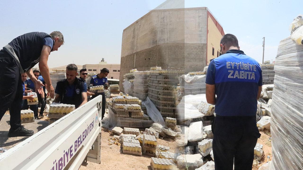 Şanlıurfa’da skandal görüntü: Açık alanda depolanan bozuk içeceklere el konuldu