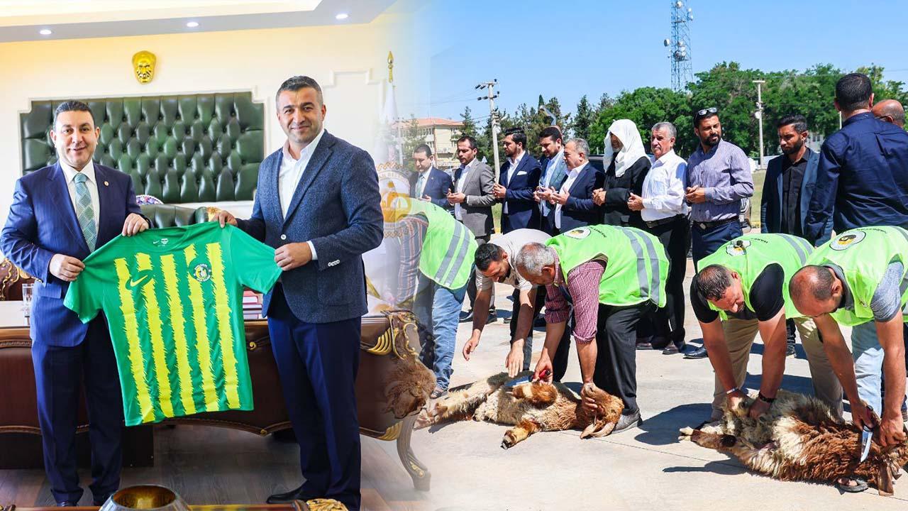 Şanlıurfaspor'un yeni yönetimi ilk ziyaretlerini Başkan Özyavuz'a yaptı
