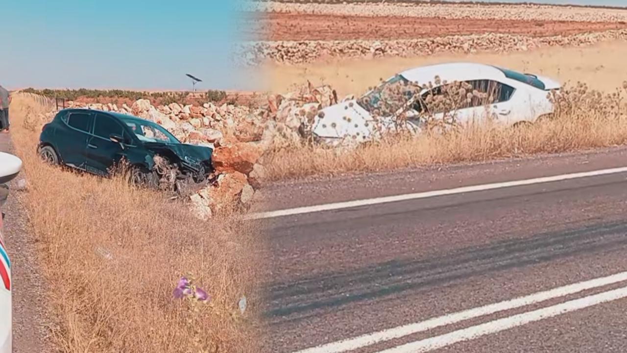 Bozova'da feci kaza! İki otomobil kafa kafaya çarpıştı, yaralılar var