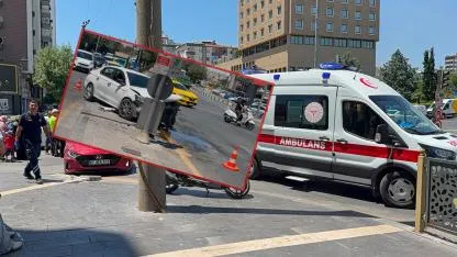 Gaziantep'te kavşakta feci çarpışma! 3 otomobil kazaya karıştı