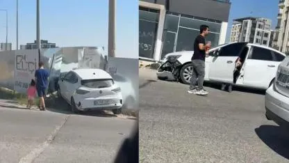 Şanlıurfa'da seyir halindeki iki araç çarpıştı: Sürücüler yaralandı