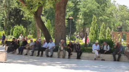 Şanlıurfa’da vatandaşlar Balıklıgöl gölgelerinde serinliyor
