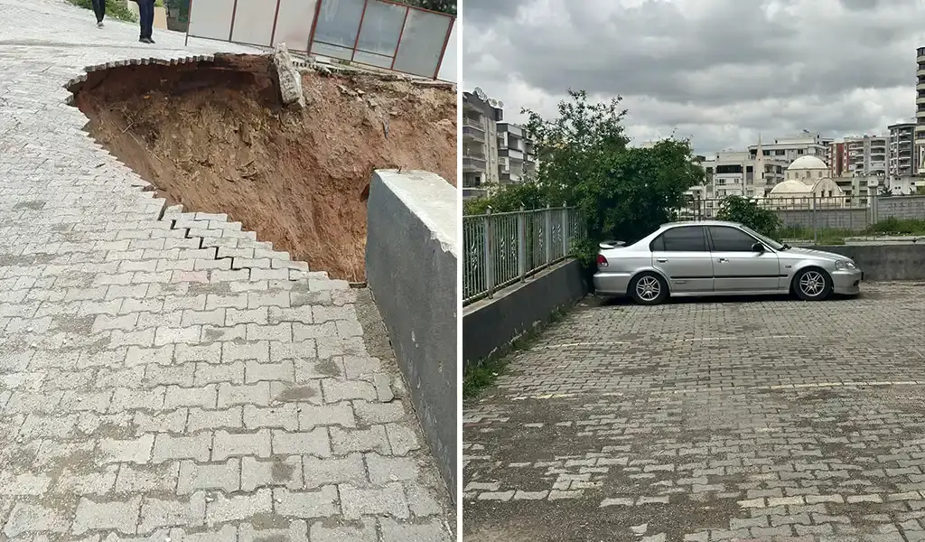 Karaköprü’de inşaat rezaleti! Bina otoparkı zarar gördü, pis sular bahçeye akıyor!